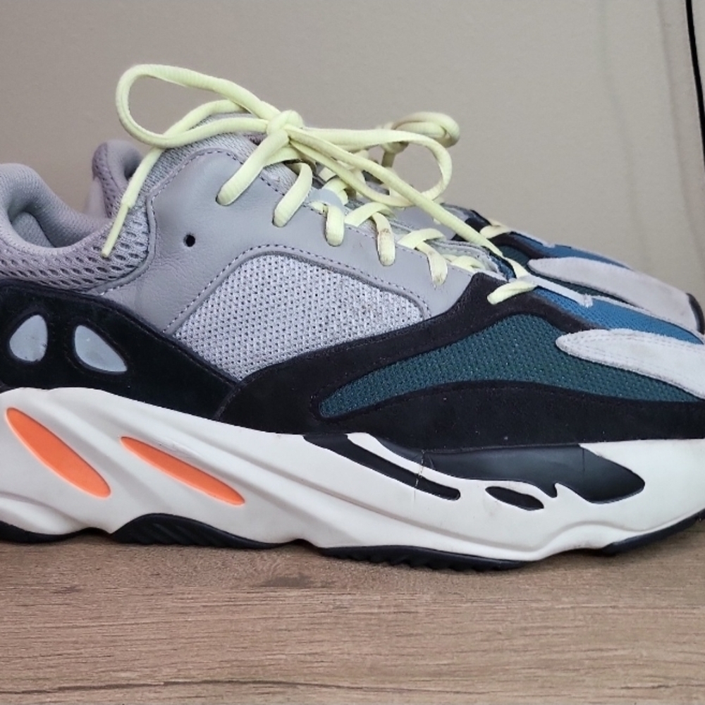 Yeezy Boost 700 Gray Sneakers with Orange Highlights